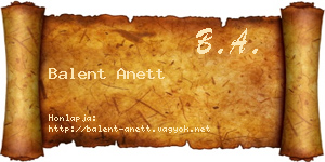 Balent Anett névjegykártya