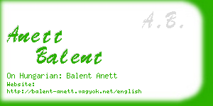 anett balent business card
